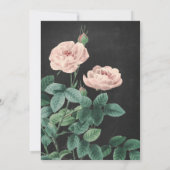 Girl Roos First Birthday Invitation Chalkboard Kaart (Achterkant)