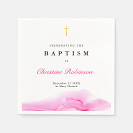 Girl Roos Ink Christening Baptism Gold Cross Servet
