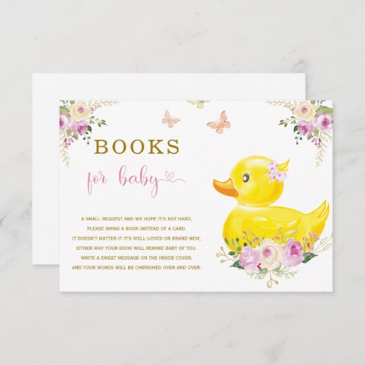Girl Rubber Duck Books voor Baby kaarten (Voorkant / Achterkant)