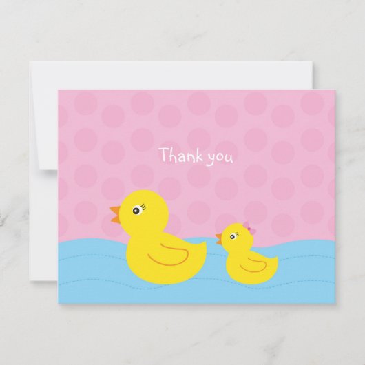 Girl Rubber Ducky Duck Flat Bedankt voor je briefk Notitiekaartje (Voorkant)