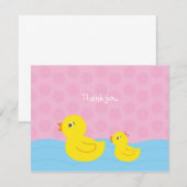 Girl Rubber Ducky Duck Flat Bedankt voor je briefk Notitiekaartje (Voorkant / Achterkant)