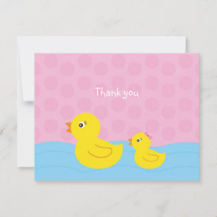 Girl Rubber Ducky Duck Flat Bedankt voor je briefk Notitiekaartje