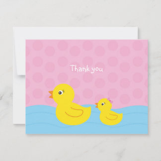 Girl Rubber Ducky Duck Flat Bedankt voor je briefk Notitiekaartje