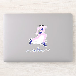 Girl Runner Marathon Runner Track Athlete Name Sticker