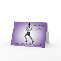 Girl Runner met Plait Birthday Card