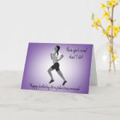Girl Runner met Plait Birthday Card Kaart (Gele Bloem)