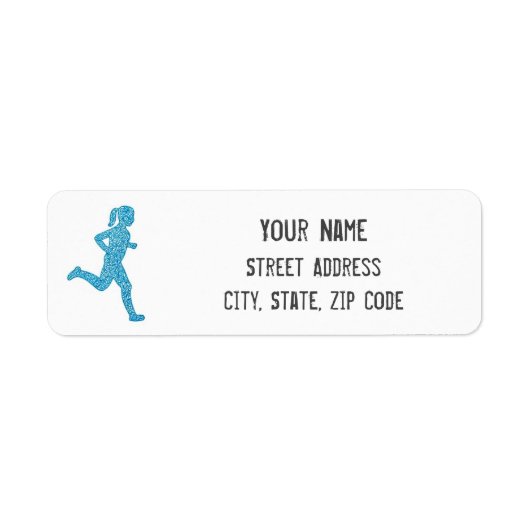 Girl Runner Return-adreslabel Etiket (Voorkant)