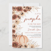 Girl Rustic Little Pumpkin Baby shower Kaart (Voorkant)