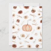 Girl Rustic Little Pumpkin Baby shower Kaart (Achterkant)