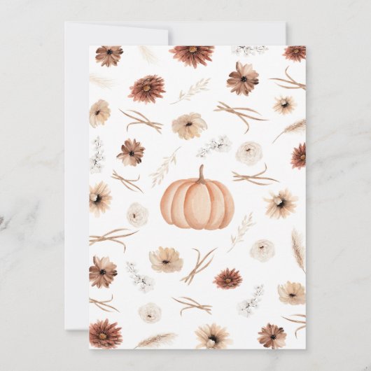 Girl Rustic Little Pumpkin Baby shower Kaart (Achterkant)