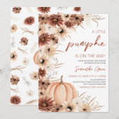 Girl Rustic Little Pumpkin Baby shower Kaart (Voorkant / Achterkant)