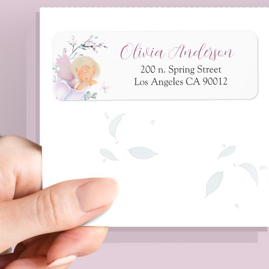 Girl’s Butterfly & Flower Baby Shower address Etiket
