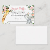 Girl Safari Animal Baby shower Diaper Raffle Kaart (Voorkant / Achterkant)