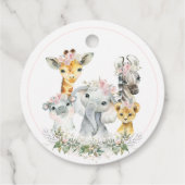 Girl Safari Animals Baby shower Bedankjes Labels (Achterkant)