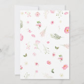 Girl Safari Animals Baby shower Kaart (Achterkant)