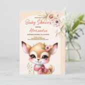 Girl Safari Animals Baby shower Kaart (Staand voorkant)