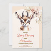 Girl Safari Animals Baby shower Kaart (Voorkant)