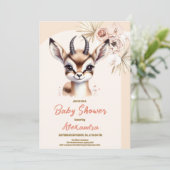 Girl Safari Animals Baby shower Kaart (Staand voorkant)