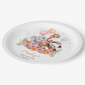 Girl Safari Animals Papieren Bordje (Gekanteld)