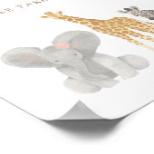 Girl Safari Baby shower Baby's zijn een mooie geba Poster (Hoek)