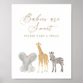 Girl Safari Baby shower Baby's zijn een mooie geba Poster (Voorkant)