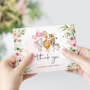 Girl Safari baby shower dank je creditcard Kaart