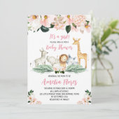 Girl Safari Baby Shower Kaart (Staand voorkant)