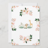 Girl Safari Baby Shower Kaart (Achterkant)