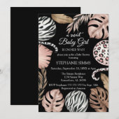 Girl Safari Baby shower Kaart (Voorkant / Achterkant)