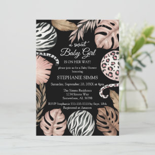 Girl Safari Baby shower Kaart