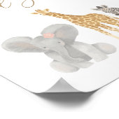 Girl Safari Baby shower Kaarten en Gifts Sign Poster (Hoek)