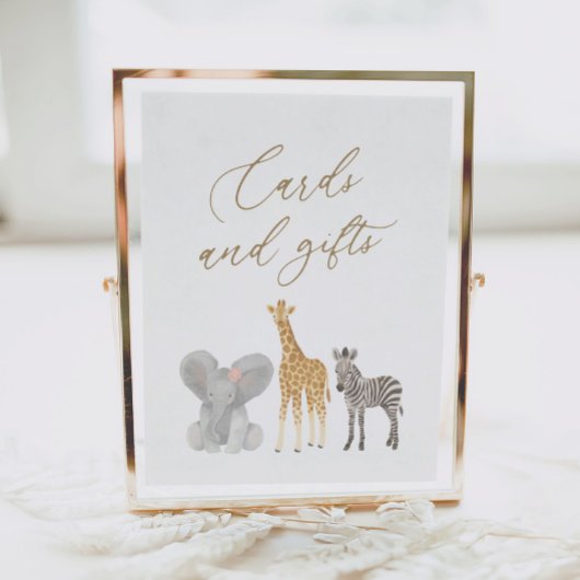Girl Safari Baby shower Kaarten en Gifts Sign Poster