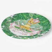 Girl Safari Lion Illustration Personalized Papieren Bordje (Gekanteld)