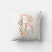 Girl Safari Nursery Monogram Kussen (Voorkant)