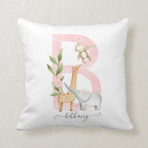 Girl Safari Nursery Monogram Kussen