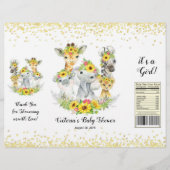 Girl Safari Sunflower Baby shower Chip Bag Wrapper Flyer (Voorkant)