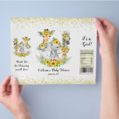 Girl Safari Sunflower Baby shower Chip Bag Wrapper Flyer (Hand)