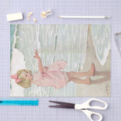  Girl Sandy Beach Nautical Ocean Tissuepapier (Craft)