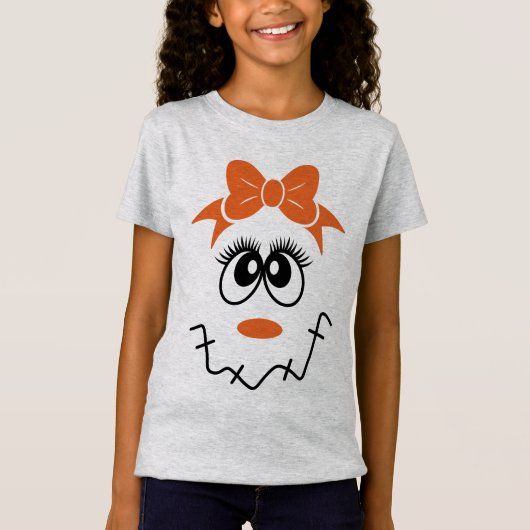 Girl Scarecrow Face met Bow T-shirt (Voorkant)