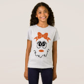 Girl Scarecrow Face met Bow T-shirt (Voorkant volledig)