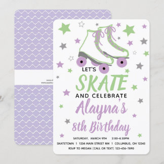 Girl Schaats Birthday Party Kaart