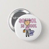 Girl School is Cool Ronde Button 5,7 Cm (Voorkant /achterkant)