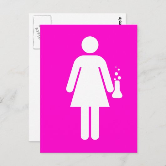 Girl Scientist Briefkaart (Voorkant / Achterkant)