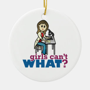 Girl Scientist Keramisch Ornament