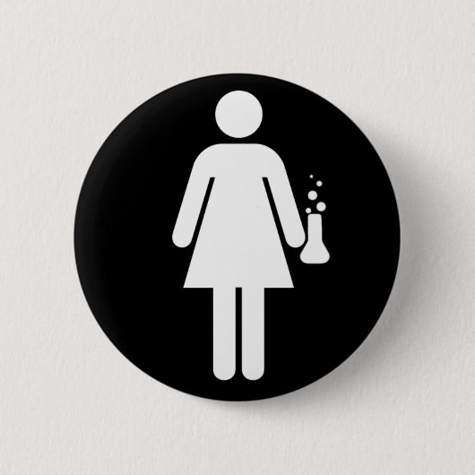 Girl Scientist Ronde Button 5,7 Cm (Voorkant)
