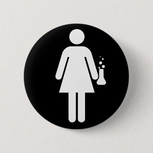 Girl Scientist Ronde Button 5,7 Cm