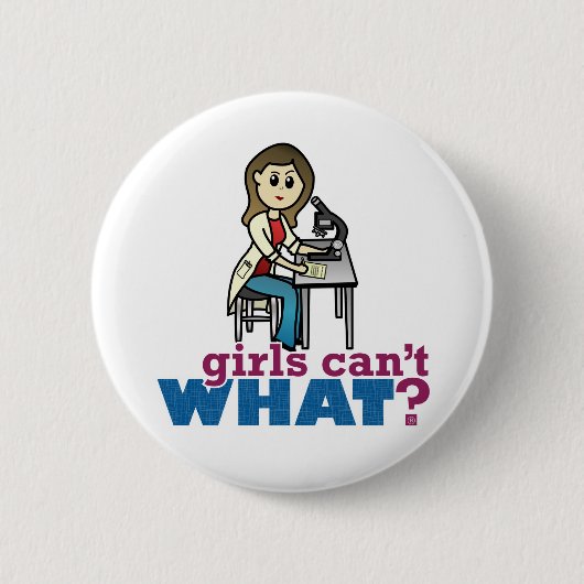 Girl Scientist Ronde Button 5,7 Cm (Voorkant)