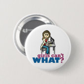 Girl Scientist Ronde Button 5,7 Cm (Voorkant /achterkant)