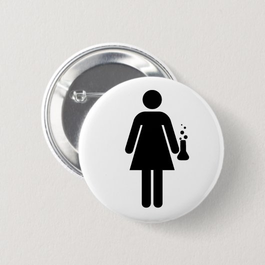 Girl Scientist Ronde Button 5,7 Cm (Voorkant /achterkant)