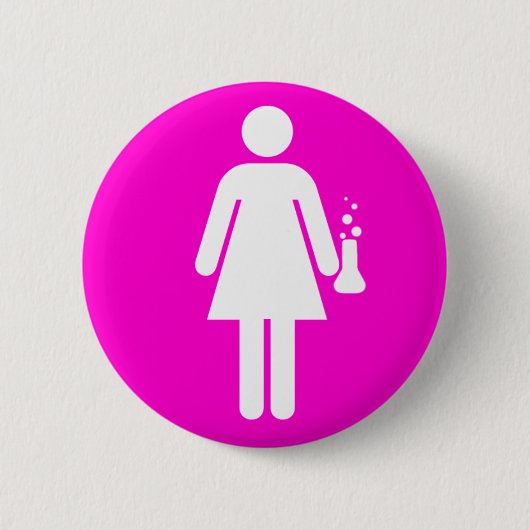 Girl Scientist Ronde Button 5,7 Cm (Voorkant)